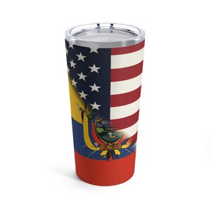 Ecuadorian American Flag | Half Ecuador USA  Tumbler 20oz Gift for