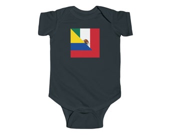 Mexican Colombian Flag Baby Bodysuit | Half Mexico Colombia Gift for