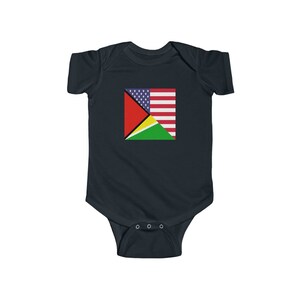 Guyanese American Flag Baby Bodysuit | Unisex Guyana USA Newborn Boy Girl Gift for