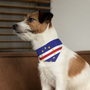 Cape Verde Flag Pet Bandana Collar | Animal Cat Dog Collar Cape Verdean Gift for