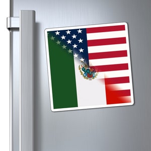 Mexico America Flag | Half US Mexican Magnet Gift for