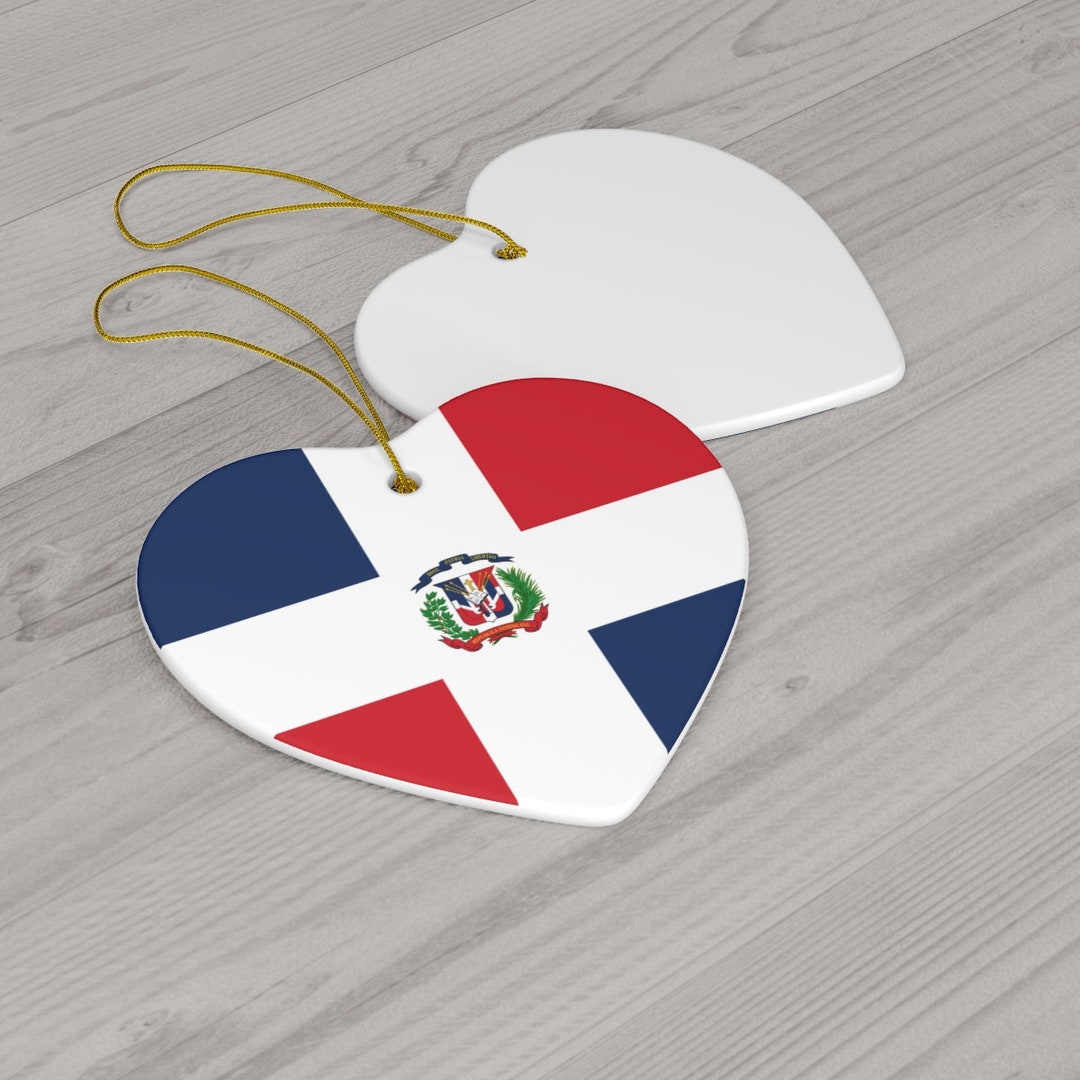 Dominican Republic Flag Christmas Ornament - 3 Inch Ceramic Tree Decoration