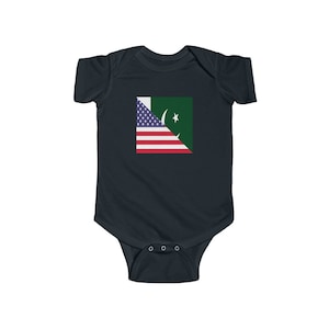Pakistani American Flag Baby Bodysuit | Pakistan USA Newborn Boy Girl Gift for