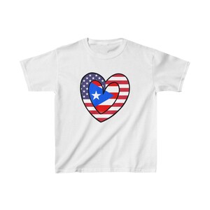 Kids American Puerto Rican Inner Heart PR Rico USA  T-Shirt | Unisex Tee Shirt Gift for