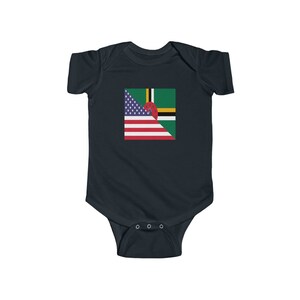 Dominica American Flag Baby Bodysuit | Dominican USA Newborn Boy Girl Gift for