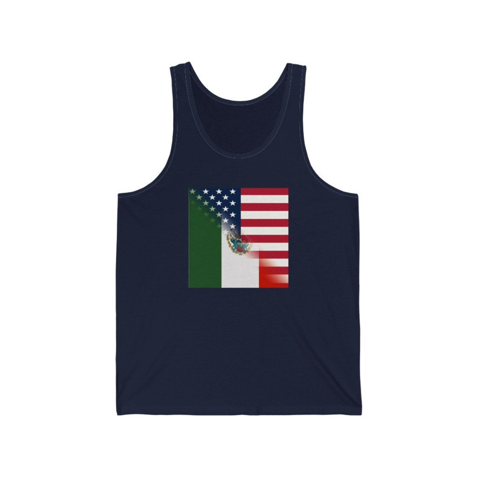 Half Mexico America Flag Tank atop USA Mexican Apparel Etsy