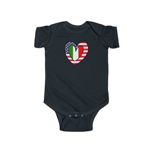 Baby American Italian Flag Inner Heart Bodysuit | Unisex USA Italy Gift for