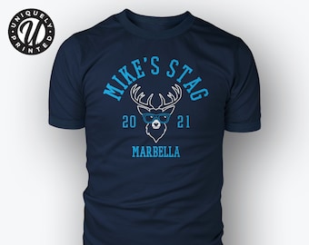Personalised Stag Do T Shirt Custom Printed Add Back Print THE STAG Tee