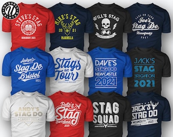 Personalised STAG DO T SHIRTS Custom Printed Add Back Name Number