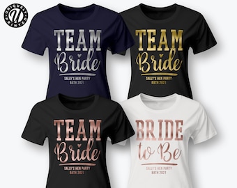 Personalised Hen Party T Shirt TEAM BRIDE Custom Printed Hen Do Ladies Top