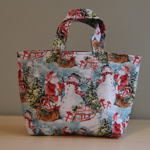 Santa and Snowman mini tote