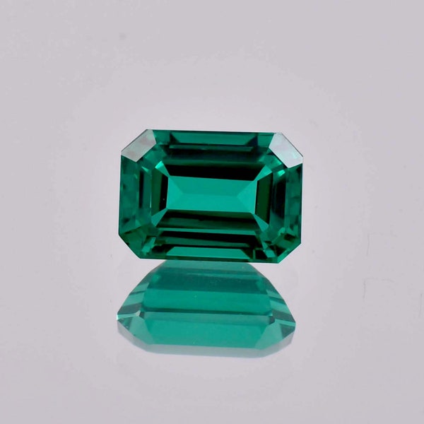 8x10 MM Natural Flawless Green Zambian Emerald Faceted Emerald Cut Loose Gemstone Certified-AAA+ Top Quality Emerald-Ring & Jewelry Making