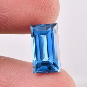 7.35 Ct Natural Flawless Blue Tourmaline Emerald Cut Loose Gemstone GIT Certified 7x13 MM/AAA Top Quality Gem/Ring & Jewelry Making Gemstone