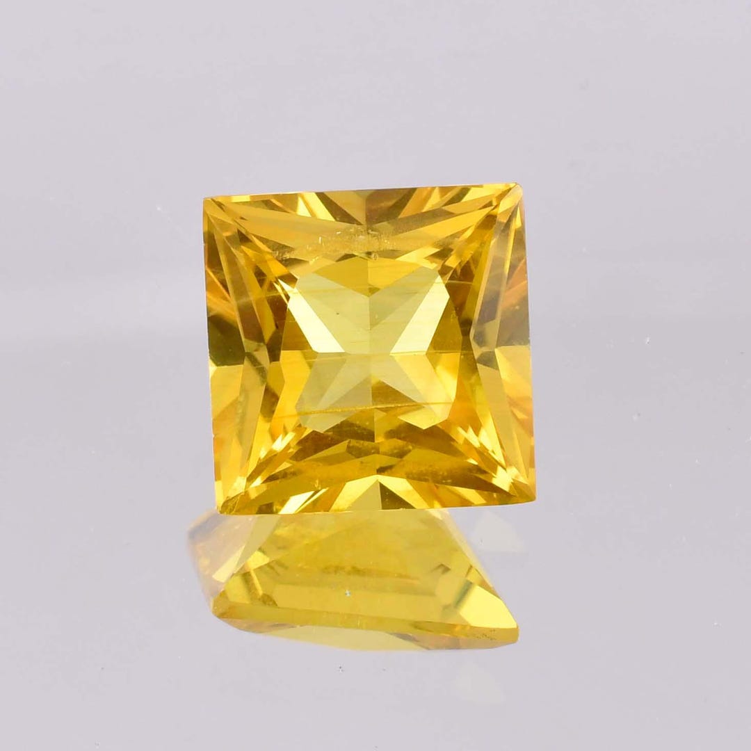 Rare Natural Flawless Yellow Ceylon Sapphire Princess Cut Loose ...
