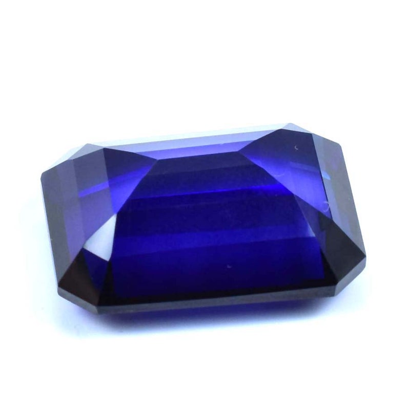 Rare Natural Royal Blue Ceylon Sapphire Emerald Cut Loose Gemstone GIT Certified/AAA Top Quality Gemstone/Ring & Jewelry Making Gemstone image 4