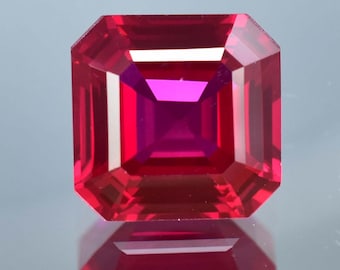 20X20 MM Natural Flawless Mozambique Blood Red Ruby Square Cut Loose Gemstone GIT Certified-AAA+ Top Quality Ruby -Ring & Jewelry Making Gem