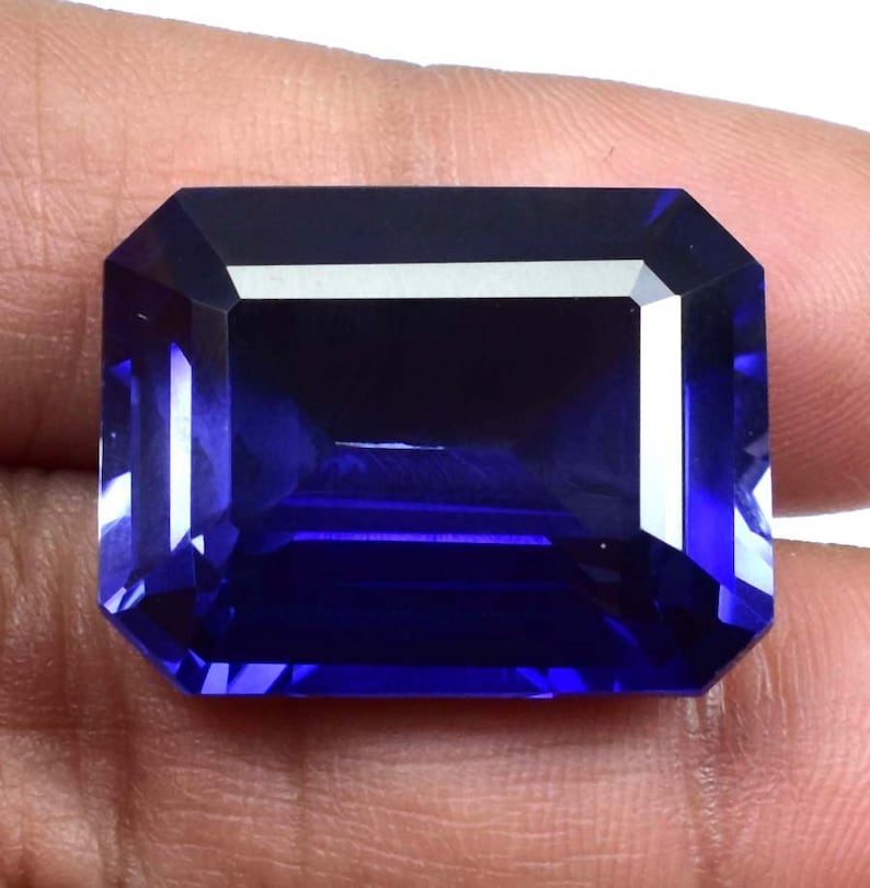 Rare Natural Royal Blue Ceylon Sapphire Emerald Cut Loose Gemstone GIT Certified/AAA Top Quality Gemstone/Ring & Jewelry Making Gemstone image 5