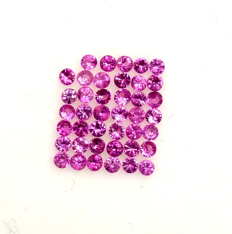 100 Pcs Natural Flawless Pink Ceylon Sapphire Round Cut Loose Gemstone Lot GIT Certified-AAA Top Quality Sapphire/Ring & Jewelry Making Gem image 5