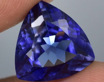 9X9 MM Rare Natural Royal Blue Ceylon Sapphire Trillion Cut Loose Gemstone GIT Certified/AAA+ Top Quality Sapphire/Ring & Jewelry Making Gem