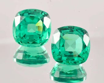 1 Pair Natural Flawless Green Colombian Emerald Cushion Cut Loose Gemstone GIT Certified/AAA+ Top Quality Emerald/Ring & Jewelry Making Gems