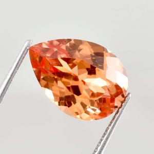 5.95 Ct Natural Rare Ceylon Padparadscha Sapphire Pear Cut Loose Gemstone Certified 9x12 MM/AAA+ Top Quality Gem/Ring & Jewelry Making Gem