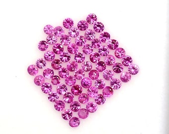 100 Pcs Natural Flawless Pink Ceylon Sapphire Round Cut Loose Gemstone Lot GIT Certified-AAA+ Top Quality Sapphire/Ring & Jewelry Making Gem