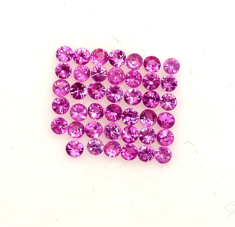 100 Pcs Natural Flawless Pink Ceylon Sapphire Round Cut Loose Gemstone Lot GIT Certified-AAA Top Quality Sapphire/Ring & Jewelry Making Gem image 3