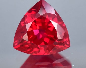 Rubí rojo sangre natural de Mozambique, talla trillón, 14 x 14 mm, gema suelta, certificada AAA+, de alta calidad, ideal para la fabricación de anillos y joyas.
