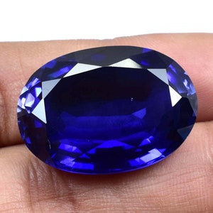 Rare et naturel saphir de Ceylan bleu royal de taille ovale, pierre précieuse en vrac certifiée GIT/AAA de qualité supérieure/fabrication de bagues et de bijoux image 2