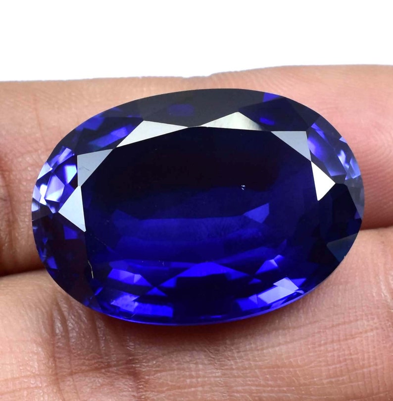 Rare et naturel saphir de Ceylan bleu royal de taille ovale, pierre précieuse en vrac certifiée GIT/AAA de qualité supérieure/fabrication de bagues et de bijoux image 2