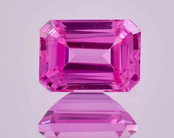Rare Natural Flawless Pink Ceylon Sapphire Emerald Cut Loose Gemstone GIT Certified/AAA+ Top Quality Sapphire/Ring & Jewelry Making Gemstone