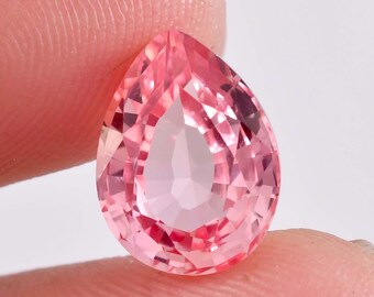 Rare 6.80 Ct Natural Flawless Pink Morganite Pear Cut Loose Gemstone Certified 9x13 MM/AAA+ Top Quality Morganite/Ring & Jewelry Making Gem