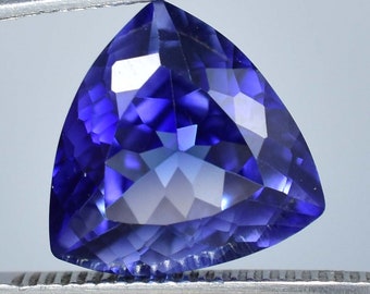 19X19 MM Rare Natural Royal Blue Ceylon Sapphire Trillion Cut Loose Gemstone Certified/AAA+ Top Quality Sapphire/Ring & Jewelry Making Gem