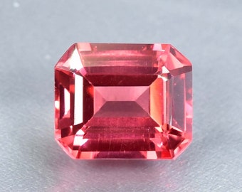 7,00 Ct natürlicher makelloser Pfirsichrosa Morganit Smaragd geschnittener lose Edelstein zertifiziert / AAA + Top Qualität Edelstein / Ring & Schmuck Herstellung Edelstein