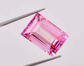 19.55 Ct Natural Flawless Pink Morganite Baguette Cut Loose Gemstone GIT Certified 11x16 MM/AAA+ Top Quality Gems/Ring & Jewelry Making Gem