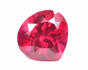 12X12 MM Natural Flawless Mozambique Blood Red Ruby Heart Cut Loose Gemstone GIT Certified-AAA+ Top Quality Ruby-Ring & Jewelry Making Gem