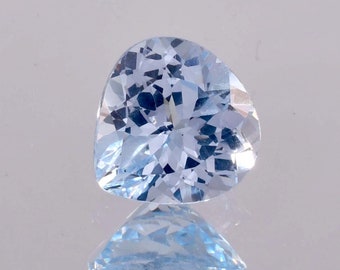 Rare Natural Flawless Blueish AQUAMARINE Heart Cut Loose Gemstone GIT Certified/AAA+ Top Quality Aquamarine/Ring & Jewelry Making Gemstone