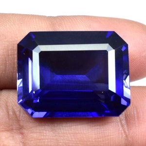 Rare Natural Royal Blue Ceylon Sapphire Emerald Cut Loose Gemstone GIT Certified/AAA Top Quality Gemstone/Ring & Jewelry Making Gemstone image 2