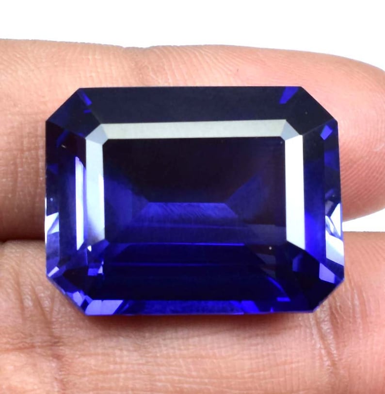 Rare Natural Royal Blue Ceylon Sapphire Emerald Cut Loose Gemstone GIT Certified/AAA Top Quality Gemstone/Ring & Jewelry Making Gemstone image 2