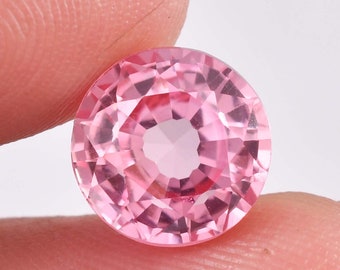 Rare 7.55 Ct Natural Flawless Pink Morganite Round Cut Loose Gemstone Certified 10x10MM/AAA+ Top Quality Morganite/Ring & Jewelry Making Gem