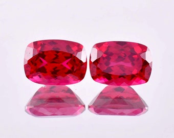 1 Pair Natural Mozambique Pigeon Blood Red Ruby Cushion Cut Loose Gemstone GIT Certified/AAA+ Top Quality Ruby/Ring & Jewelry Making Gem