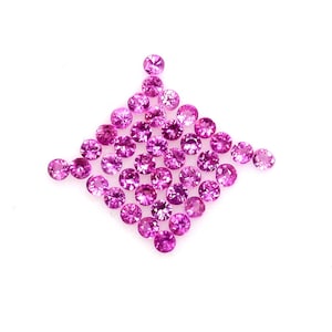 100 Pcs Natural Flawless Pink Ceylon Sapphire Round Cut Loose Gemstone Lot GIT Certified-AAA Top Quality Sapphire/Ring & Jewelry Making Gem image 2