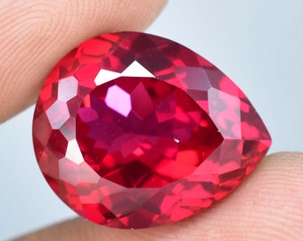 11X18 MM Natural Flawless Mozambique Blood Red Ruby Pear Cut Loose Gemstone GIT Certified-AAA+ Top Quality Ruby-Ring & Jewelry Making Gems