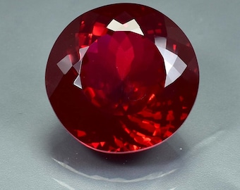 Raro Natural AAA+ Impecable Mozambique Paloma Sangre Rojo Rubí Corte Redondo Piedra Preciosa Suelta Certificado-Anillo y Fabricación de Joyas-AAA Rubí de Primera Calidad