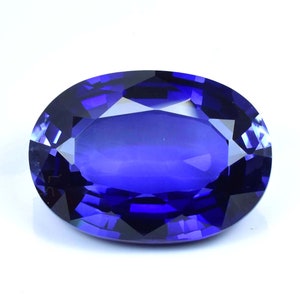 Rare et naturel saphir de Ceylan bleu royal de taille ovale, pierre précieuse en vrac certifiée GIT/AAA de qualité supérieure/fabrication de bagues et de bijoux image 1