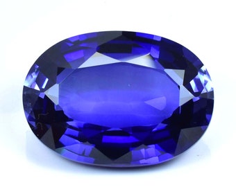 Rare et naturel saphir de Ceylan bleu royal de taille ovale, pierre précieuse en vrac certifiée GIT/AAA+ de qualité supérieure/fabrication de bagues et de bijoux