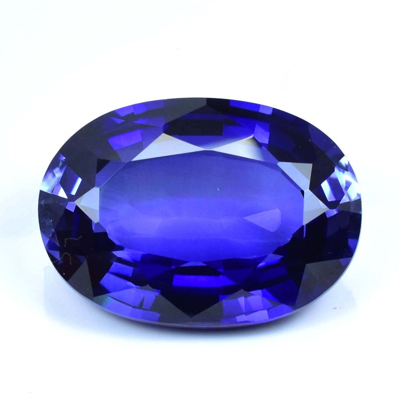 Rare et naturel saphir de Ceylan bleu royal de taille ovale, pierre précieuse en vrac certifiée GIT/AAA de qualité supérieure/fabrication de bagues et de bijoux image 1