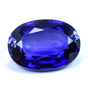 Rare et naturel saphir de Ceylan bleu royal de taille ovale, pierre précieuse en vrac certifiée GIT/AAA de qualité supérieure/fabrication de bagues et de bijoux image 3