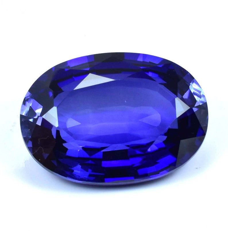 Rare et naturel saphir de Ceylan bleu royal de taille ovale, pierre précieuse en vrac certifiée GIT/AAA de qualité supérieure/fabrication de bagues et de bijoux image 3