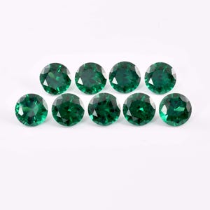 10 Pcs Natural Flawless Green Zambian Emerald Round Cut Loose Gemstone GIT Certified/AAA+ Top Quality Emerald/Ring & Jewelry Making Gems